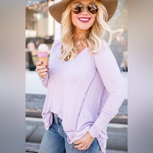 FREE PEOPLE WAFFLE KNIT TOP